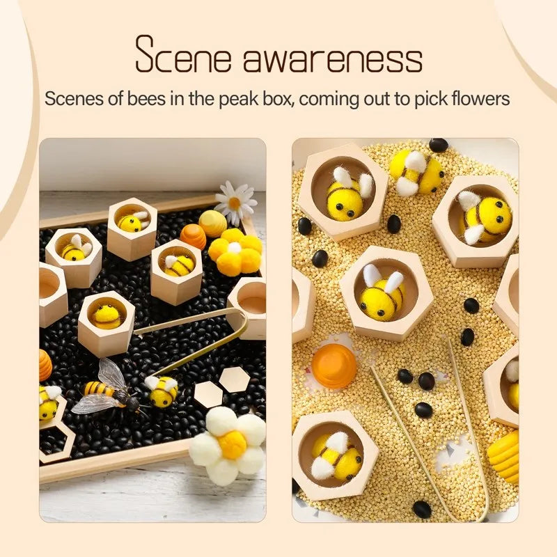 Bee Hive Sensory Wooden Sorting