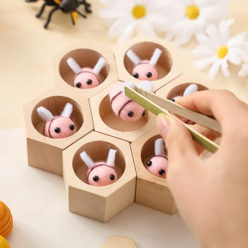 Bee Hive Sensory Wooden Sorting