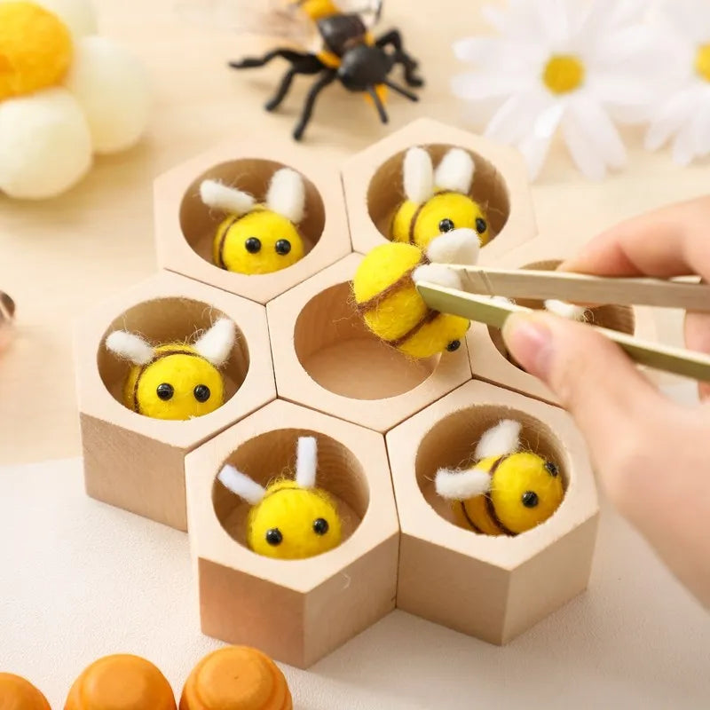 Bee Hive Sensory Wooden Sorting